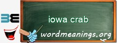 WordMeaning blackboard for iowa crab